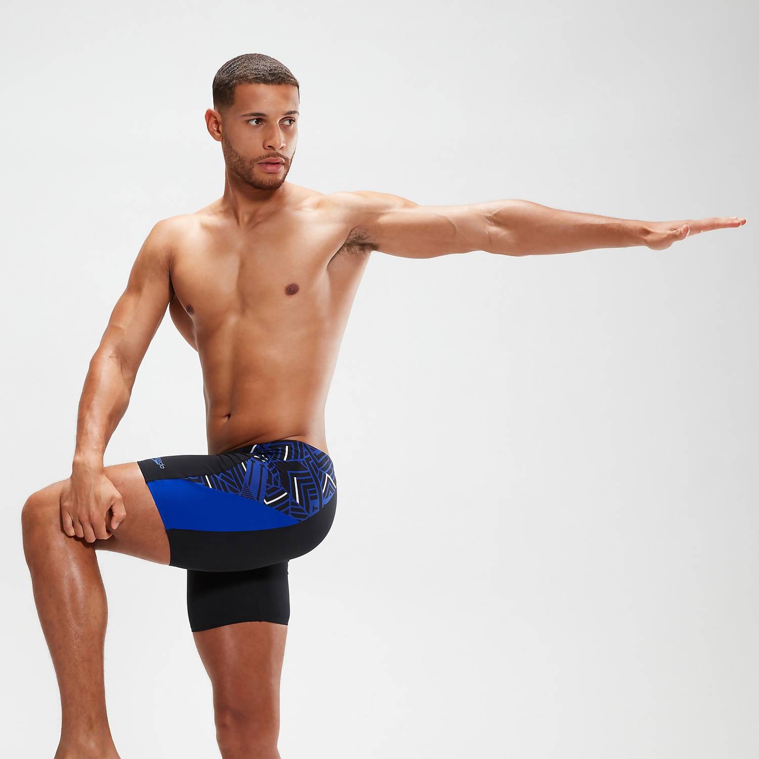 Jammer Homme Eco Endurance+ Splice Mi-Long Noir/Bleu Hommes Speedo Shorts Longs – 1