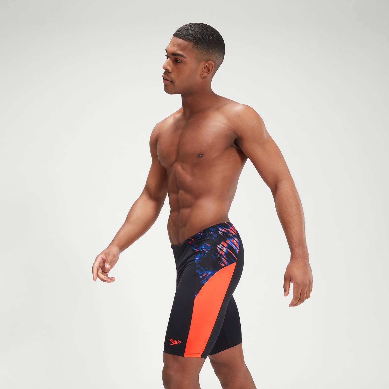 Jammer Homme Eco Endurance+ Splice Noir/Orange Speedo Shorts Longs Hommes – 1