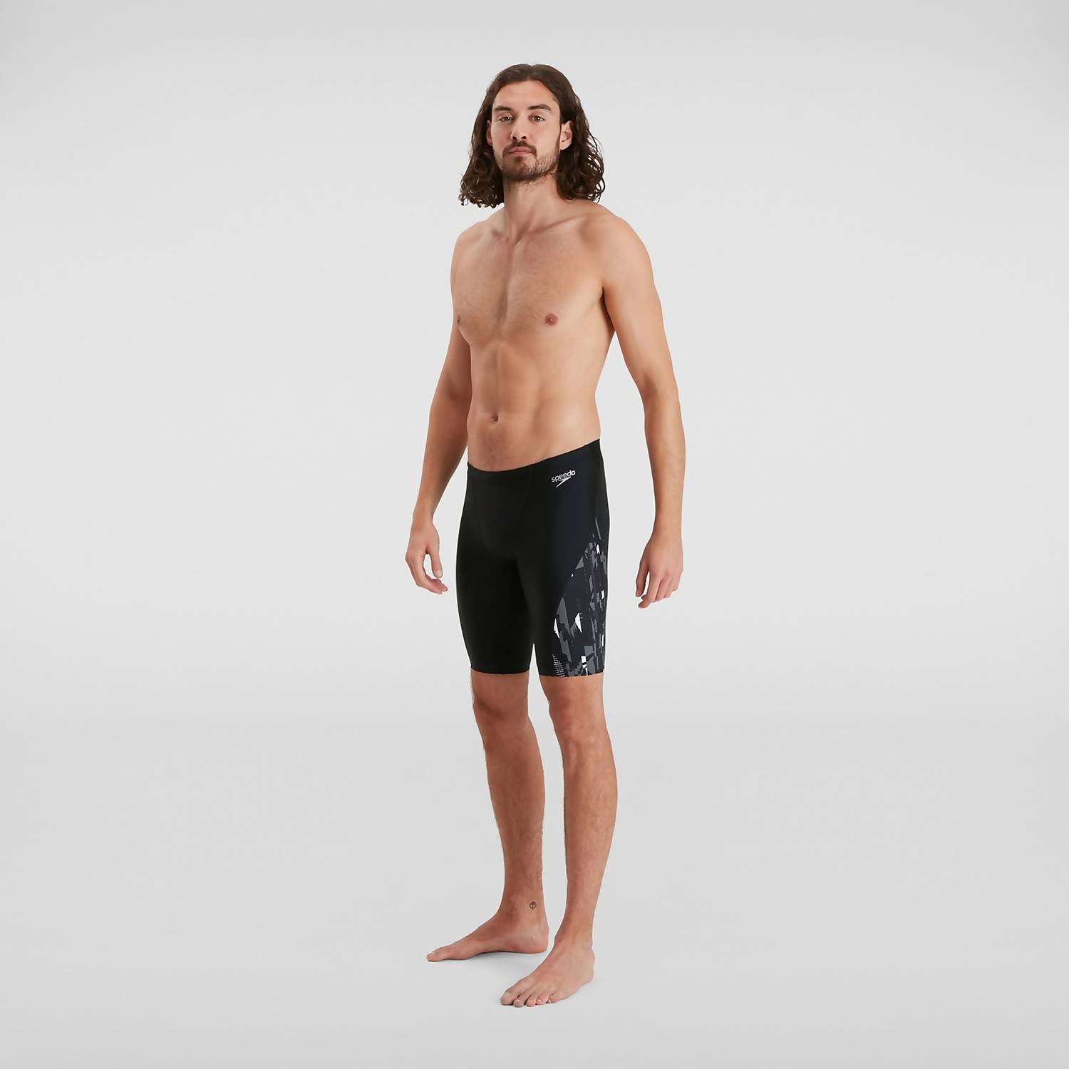 Jammer Homme Panel Coupe En V Noir/Gris Hommes Shorts Longs Speedo – 2