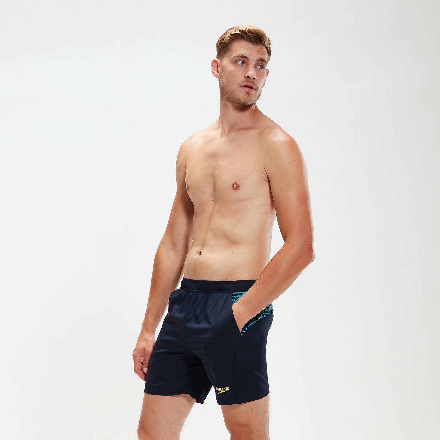Short De Bain De Sport Homme 40 Cm Bicolore Bleu Marine Speedo Shorts De Bain Hommes – 1