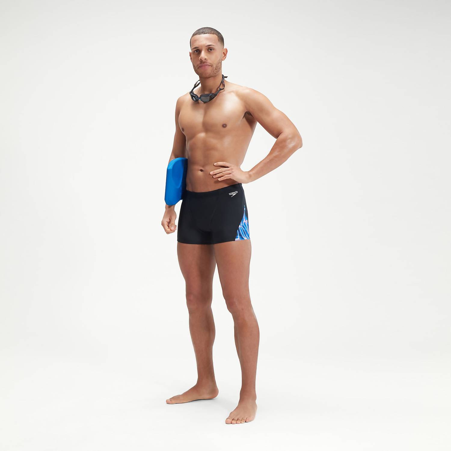 Speedo Aquashorts Boxer De Bain Homme Allover Coupe En V Noir/Bleu Hommes – 2